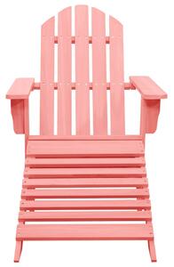 VidaXL rózsaszín tömör fenyő adirondack szék zsámollyal és asztallal