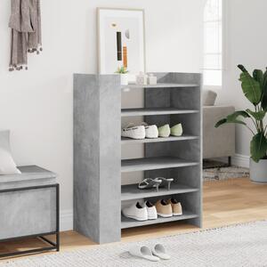 Betonszürke szerelt fa cipősszekrény 74,5 x 37,5 x 100 cm