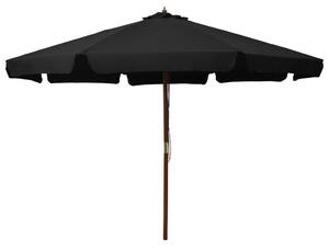 Fekete kültéri napernyő farúddal 330 cm
