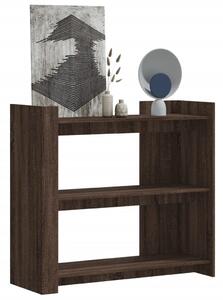 Barna tölgyszínű szerelt fa tálalóasztal 100x35x90 cm