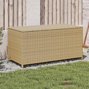 Vegyes bézs polyrattan kerti tárolóláda 190 L