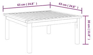 VidaXL tömör akácfa kerti társalgóasztal 63 x 63 x 30 cm