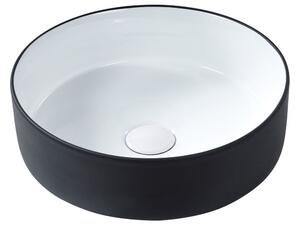 Pultra helyezhető mosdókagyló CALIG Fekete/fehér ⌀ 36 cm Kerámia