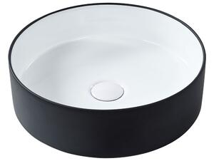 Pultra helyezhető mosdókagyló TEBAR Fekete/fehér ⌀ 40 cm Kerámia