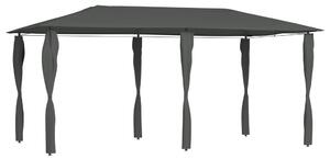 Antracit pavilon oszlop takarókkal 2,98 x 5,3 x 2,59 m 160 g/m²