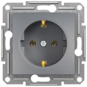 Schneider Electric Asfora süllyesztett 2P+F földelt csatlakozóaljzat fedéllel, acél