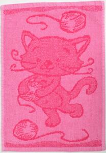 Gyerek törülköző BEBÉ cica rózsaszín 30x50 cm