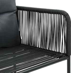 VidaXL 6 db fekete polyrattan kültéri szék párnával