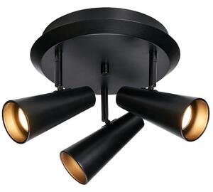 Markslöjd Crest Round mennyezeti lámpa, fekete, 3xGU10 foglalattal