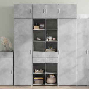 Betonszürke szerelt fa tárolószekrény 70 x 42,5 x 225 cm
