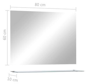 VidaXL edzett üveg falitükör polccal 80 x 60 cm