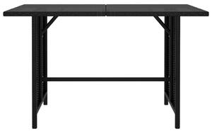 VidaXL fekete polyrattan kerti étkezőasztal 110 x 70 x 65 cm