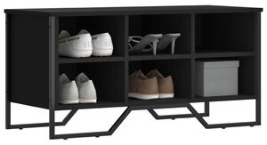 Fekete szerelt fa cipőszekrény 90 x 38 x 45,5 cm