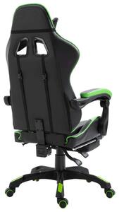 VidaXL műbőr Gamer szék lábtartóval #fekete-zöld