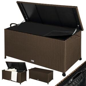 RICCO polyrattan tárolódoboz, 117 x 53 x 60cm, barna Casaria