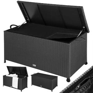 RICCO polyrattan tárolódoboz, 117 x 53 x 60cm, fekete Casaria