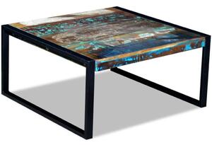 Tömör újrahasznosított fa dohányzóasztal 80 x 80 x 40 cm