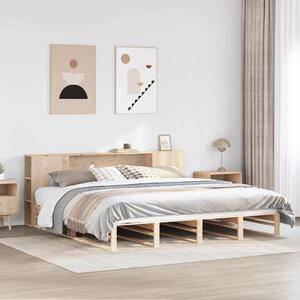 Tömör fa könyvespolcos ágy matrac nélkül 200 x 200 cm