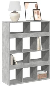 Betonszürke szerelt fa könyvespolc 100 x 33 x 125,5 cm