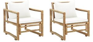 VidaXL vidaL 2 db bambusz kerti szék hát- és ülőpárnával