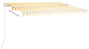 VidaXL sárga-fehér szélérzékelős és LED-es napellenző 4,5 x 3,5 m