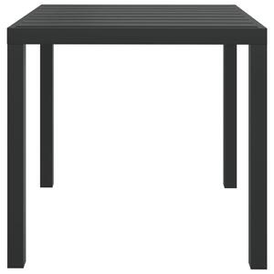 VidaXL fekete alumínium és WPC kerti asztal 80 x 80 x 74 cm