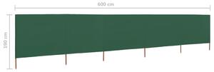 VidaXL zöld 5-paneles szövet szélfogó 600 x 160 cm