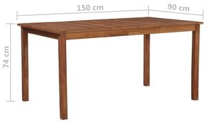 VidaXL tömör akácfa kerti asztal 150 x 90 x 74 cm
