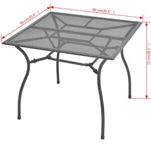 VidaXL acélhálós kerti asztal 90 x 90 x 72 cm