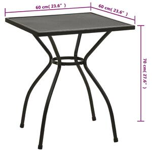 VidaXL acél hálós bisztróasztal 50 x 50 x 70 cm
