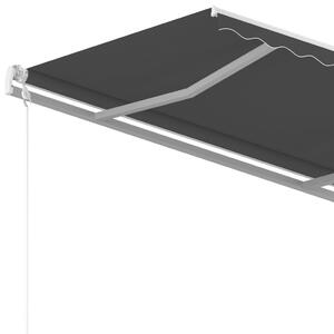 VidaXL antracitszürke kézzel kihúzható napellenző póznákkal 3 x 2,5 m
