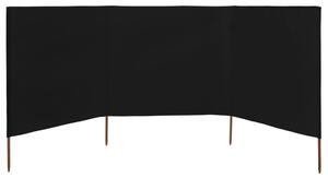 VidaXL fekete szövet 3-paneles szélfogó 400 x 160 cm