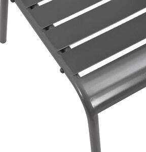 VidaXL 2 db szürke rakásolható acél kültéri szék