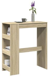 Sonoma tölgy szerelt fa bárasztal tárolókkal 90 x 40 x 103,5 cm