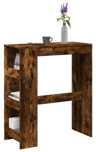 Füstös tölgy szerelt fa bárasztal tárolókkal 90 x 40 x 103,5 cm
