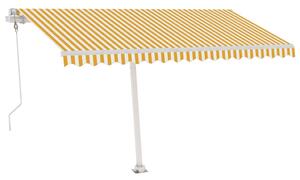 VidaXL sárga-fehér szélérzékelős és LED-es napellenző 450x350 cm