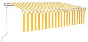 VidaXL sárga és fehér automata napellenző redőnnyel 6 x 3 m