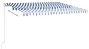 VidaXL kék-fehér automata szélérzékelős és LED-es napellenző 4,5x3,5m