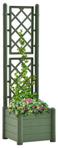 VidaXL zöld polipropilén rácsos kerti ültető 43 x 43 x 142 cm