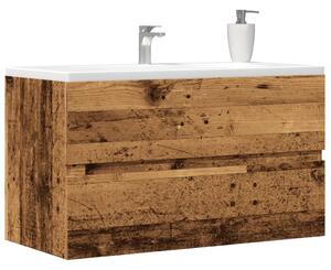 Antik fa színű szerelt fa mosdószekrény 90 x 38,5 x 45 cm
