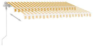 VidaXL sárga-fehér automata póznás napellenző 300 x 250 cm