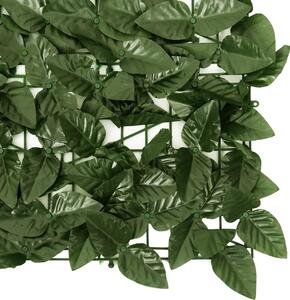 VidaXL sötétzöld leveles erkélyparaván 400 x 75 cm