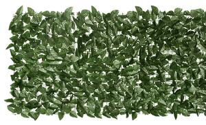 VidaXL sötétzöld leveles erkélyparaván 400 x 75 cm
