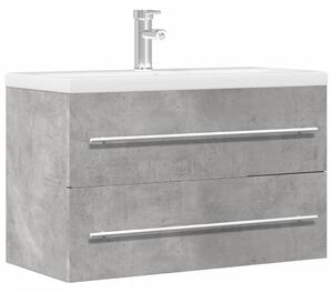 Betonszürke szerelt fa mosdószekrény 80 x 38,5 x 48 cm