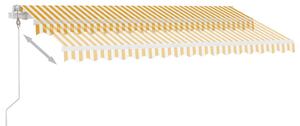 VidaXL sárga-fehér automata póznás napellenző 450 x 300 cm