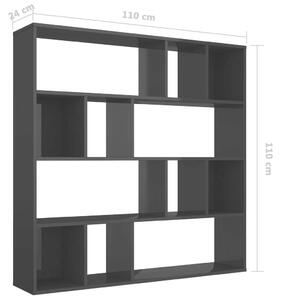 VidaXL magasfényű fekete forgácslap térelválasztó/szekrény 110x24x110