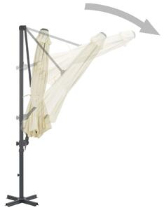 VidaXL homokszínű kültéri napernyő hordozható talppal