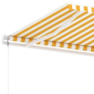 VidaXL sárga-fehér szélérzékelős és LED-es napellenző 400x300 cm