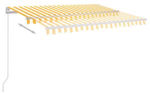 VidaXL sárga-fehér szélérzékelős és LED-es napellenző 350 x 250 cm