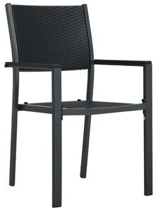 VidaXL 2 db fekete rattan hatású műanyag kerti szék